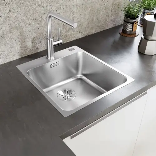 Blanco Solis 400-IF/A Inox (plemeniti čelik) dorada četkom sa podizačem čepa 526119