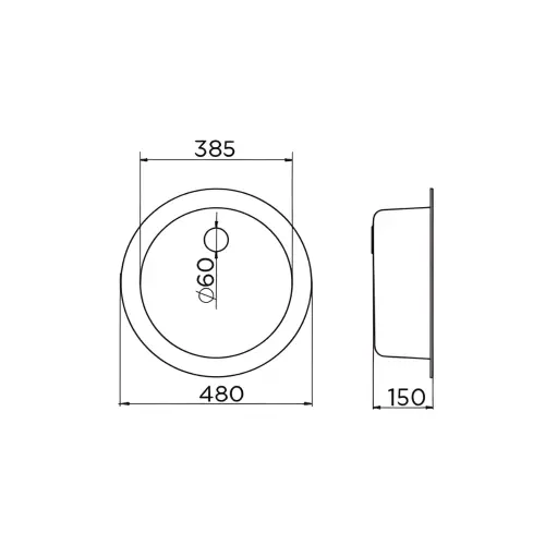 Metalac Venera Okrugla Inox sudopera TIP C fi 60 fi 480 007601 - tehnički crtež