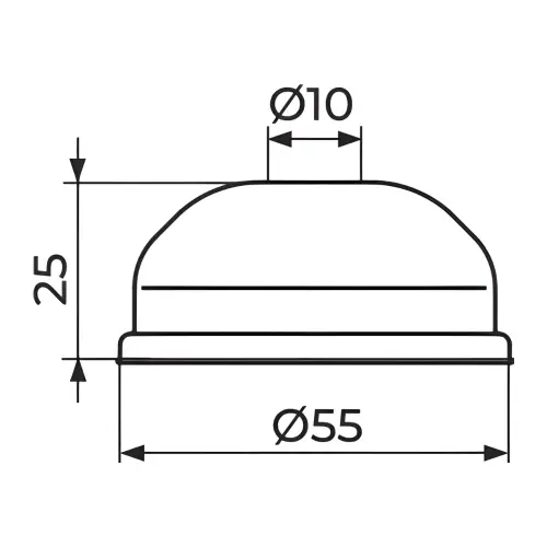 Rosan Rozeta za pisoar d.10 - Inox PROPIS - tehnički crtež