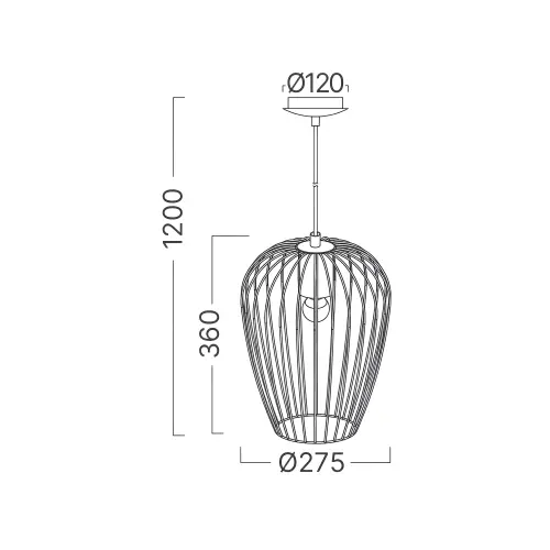 Braytron Visilica E27 Crni BV03-00050