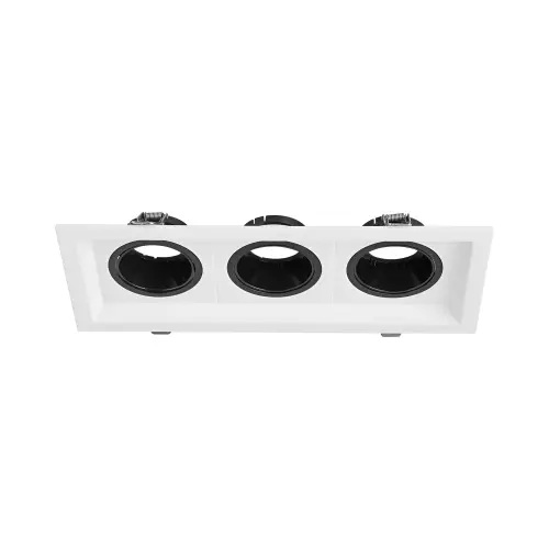 Braytron GU10 Ugradna Rozetna Kvadratna Trostruka Bela/Crna BH03-00770