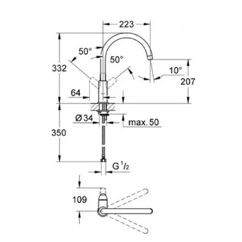 Grohe Baucurve za sudoperu 31231000