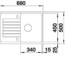 Blanco Zia 45S Compact Bela 524725 - tehnički crtež