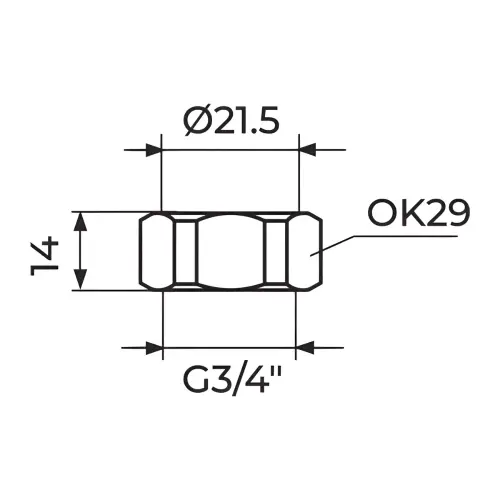 Rosan Matica 3/4 Dark PN34D - tehnički crtež