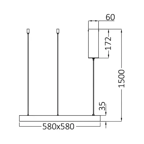 Braytron LED Visilica Kvadratna 46W Zlatni CCT IP20 BH17-01986