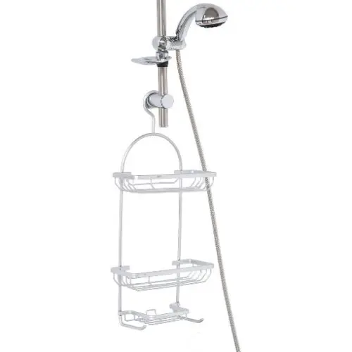 Tendance Dvostruka viseća polica VELIKA sa KUKICOM 28X125X65CM ALUMINIJUM HROM
