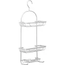 Tendance Dvostruka viseća polica VELIKA sa KUKICOM 28X125X65CM ALUMINIJUM HROM