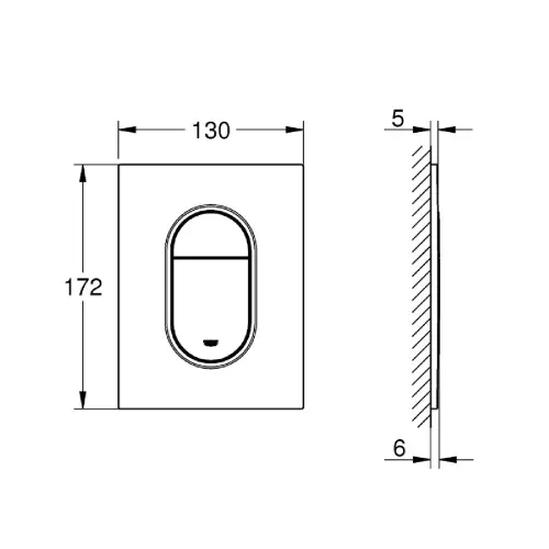 Grohe Arena Cosmopolitan tipka Brushed Hard graphite