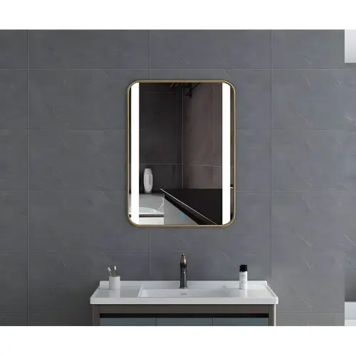 Hydra pravougaono LED Ogledalo sa Zlatnim ramom 80x60 DH-6080BLMG
