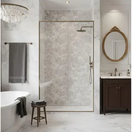 Marazzi Allmarble Wall 80X120 Statuario Satin Decoro Rose M93L