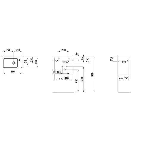 Laufen PRO S Umivaonik 48X28 8.1595.4.000.104.1