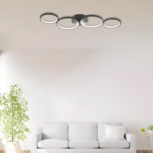 Braytron LED Plafonjera Okrugla 60W Crni IP20 BH17-04091