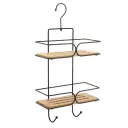 Tendance Dvostruka viseća polica 50X25X11CM METAL/BAMBUS MAT Crna 9117237
