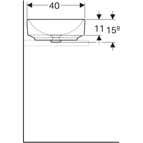 Geberit VariForm lavabo 55cm pravougaoni 500.779.01.2 - tehnički crtež