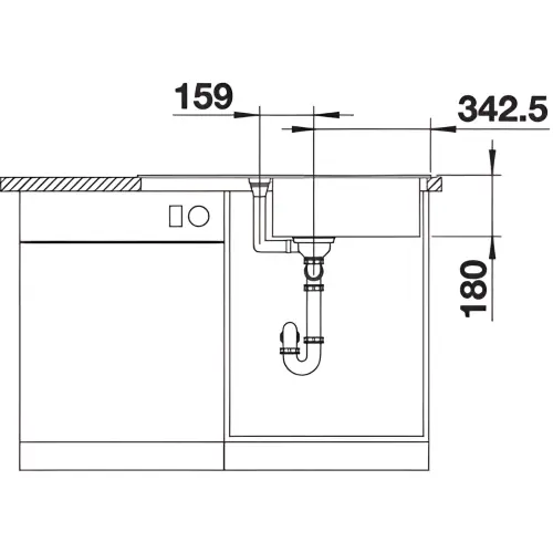 Blanco FAVUM XL 6S silgranit 860x435mm 524233 Antracit - tehnički crtež