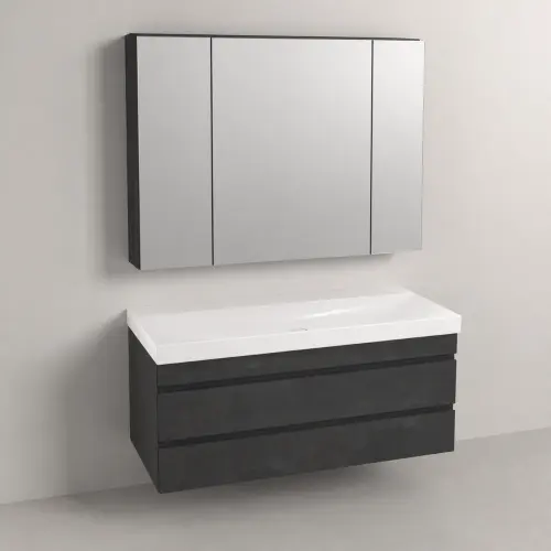 Kolpa San Naomi Set 100cm Crna (Ormarić sa umivaonikom + Ogledalo/ormarić)