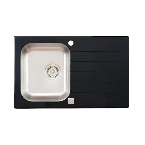 Metalac ONIX usadna 1D 800x500 sa pop - up sifonom fi 90 Crna 800 x 500 137890