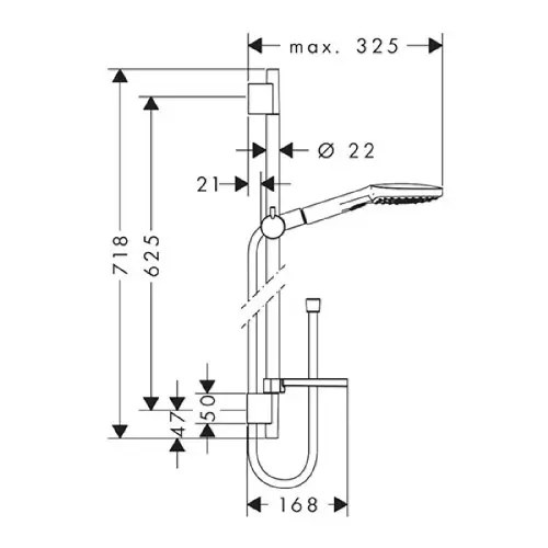 Hansgrohe Raindance Select E Klizna šipka SET 26620000