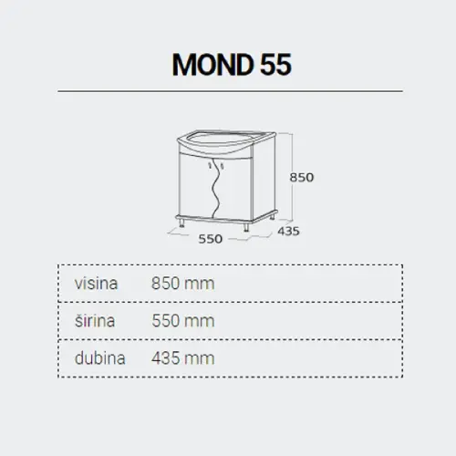 Pino Art Mond 55 sa umivaonikom