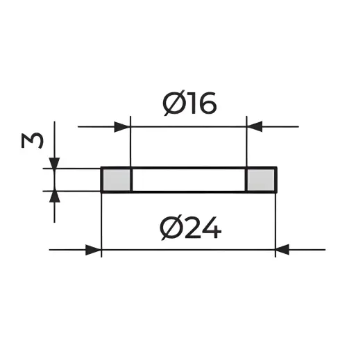 Rosan Zaptivač za navrtku 3/4" PZ34 - tehnički crtež