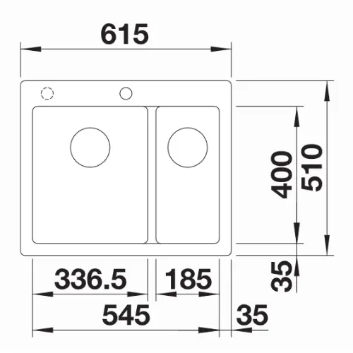 Blanco PLEON 6 Split vulkan siva 527322 - tehnički crtež