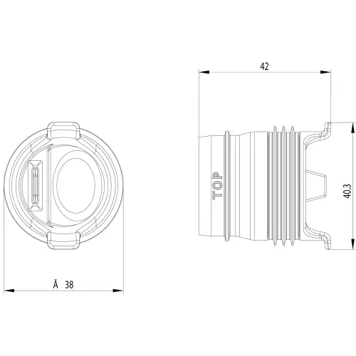 Aco EasyStop DN40 suvi sifon za ShowerDrain E+ i C 9010.79.23 - tehnički crtež