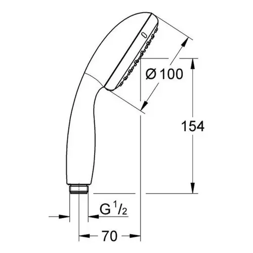 Grohe Tempesta tuš ručica 100mm, 2 funkcije 26161001 - tehnički crtež