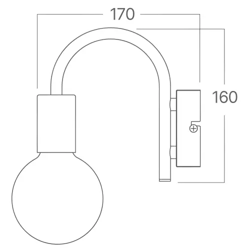 Braytron Zidna Svetiljka E27 Crni BV04-00034