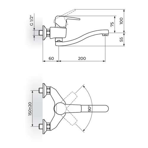 Rosan Cubo Zidna 200Mm S izliv JC3212S