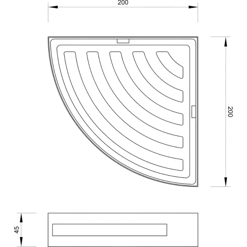 COPEN ROBUSTO Etažer ugaoni S/S 304 C-04-202 - tehnički crtež
