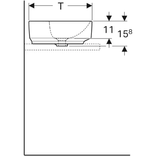 Geberit VariForm lavabo 60cm elipsasti 500.777.01.2