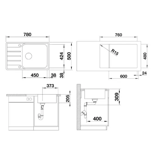 Blanco LEMIS XL 6S-IF Compact P.Č sudopera 780x500mm niska ivica 525110 inox dorada četkom