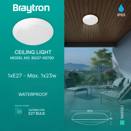 Braytron Plafonska Svetiljka Beli IP65 BG37-00700