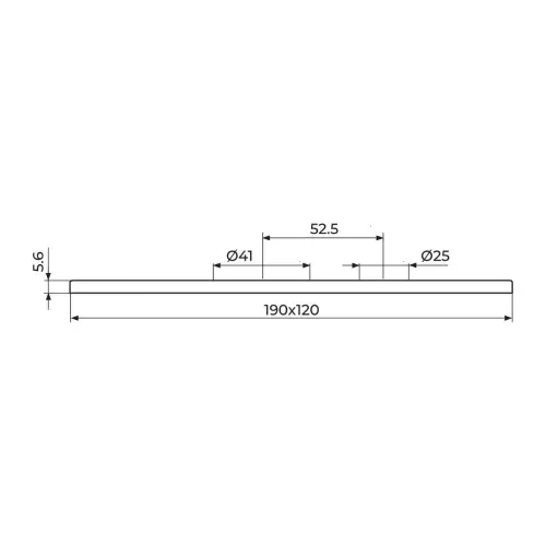 Rosan Rozeta za uzidnu bateriju sa prebacivačem 120 x 190mm PRO313Q - tehnički crtež