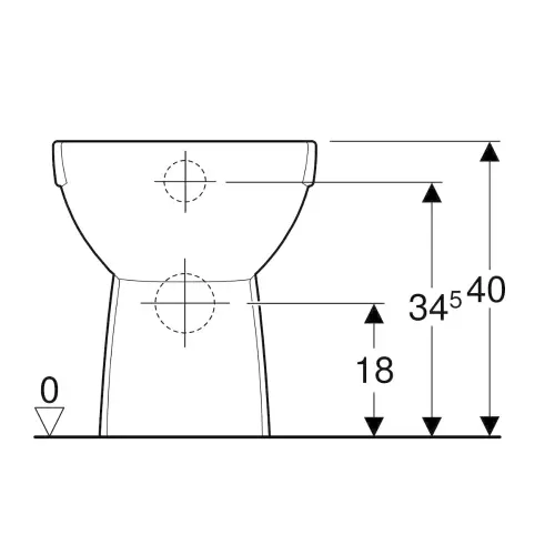 Geberit Selnova WC šolja podna back to wall rimfree 500.393.01.1 - tehnički crtež