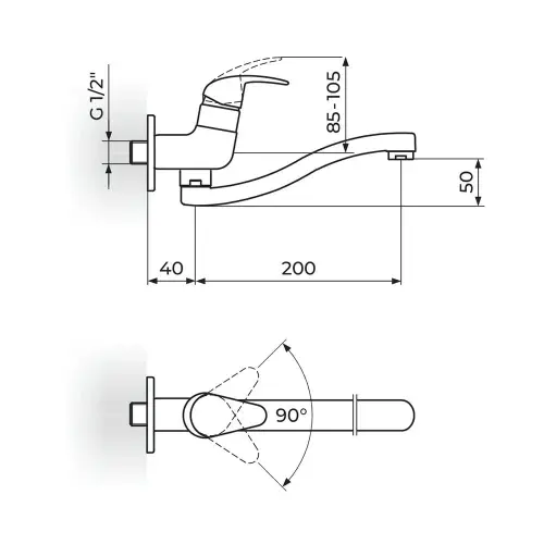Rosan Perla ventill za jednu vodu,ovalni izliv 200 mm