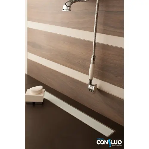 Peštan Frameless belo staklo 650mm
