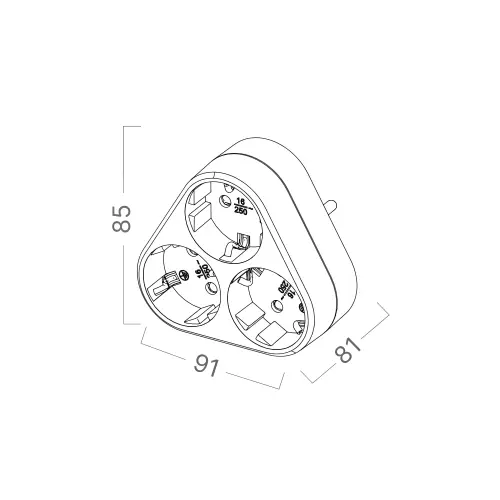 Braytron Produžni Kabl 3-Way EU BY72-02030