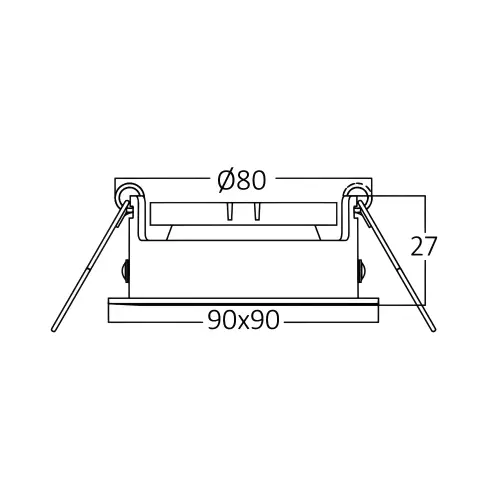 Braytron GU10 Ugradna Rozetna Kvadratna Crna BH03-04131