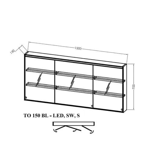 Kolpa Toaletno Ogledalo 150 BL-LED, SW, S (Alexis, Grace) 546510