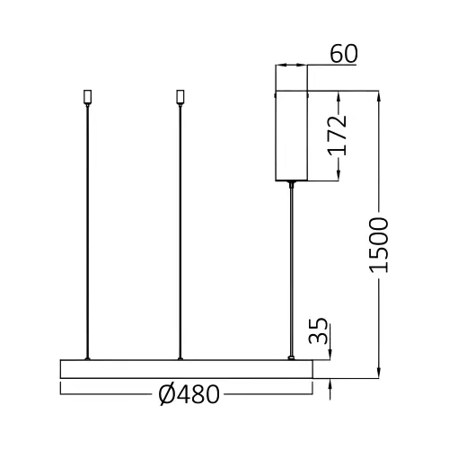 Braytron LED Visilica Okrugla 36W Crni CCT IP20 BH17-01281