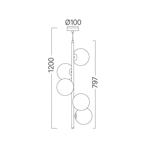 Braytron Visilica 5-Glava G9 Providna BV01-00120