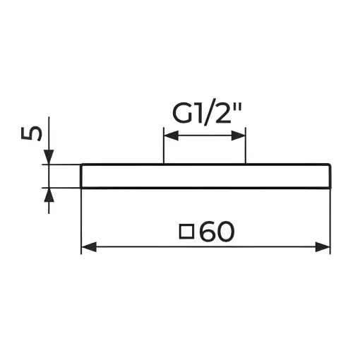 Rozeta 1/2" QUADRO - tehnički crtež