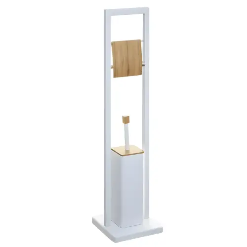 Five Držač toalet papira i wc četke NATUREO 60X20X20CM METAL/BAMBUS Bela