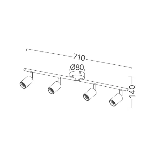 Braytron Plafonjera 4-Glava E27 Crni BV04-00033