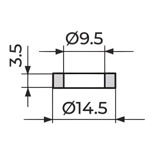 Rosan Zaptivač za navrtku 3/8" PZ38 - tehnički crtež