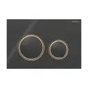 Geberit Sigma50 Round tipka za dvokoličinsko ispiranje crna/roze zlato/crna - staklo 115.650.SJ.1
