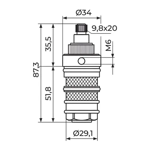 Rosan Termostatski mešač THERMO2 PKMTH2 - tehnički crtež