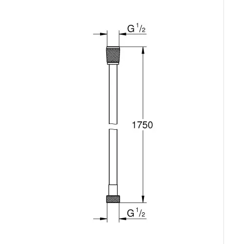 Grohe Silverflex tuš crevo 1750mm Brushed Cool sunrise 28388GN0 - tehnički crtež