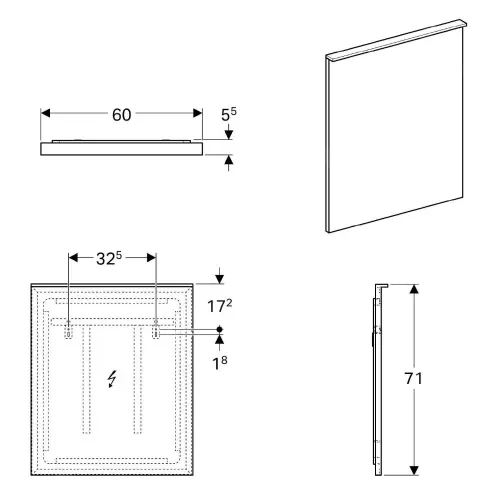 Geberit Ogledalo Sa Osvetljenjem 600x710 xeno2 500.521.00.1
